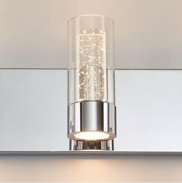 Essence 27 in. 4 Light Chrome Modern Integrated LED Vanity Light Bar for Bathroom with Bubble Glass