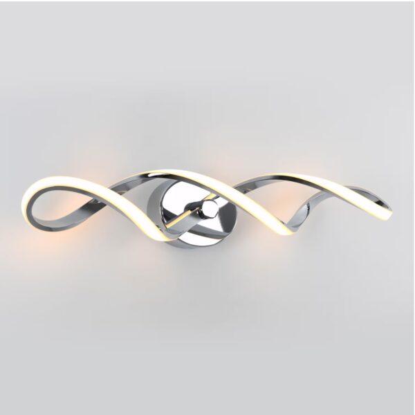 Swirl 27 in. 1-Light Chrome Modern Integrated LED Vanity Light Bar for Bathroom