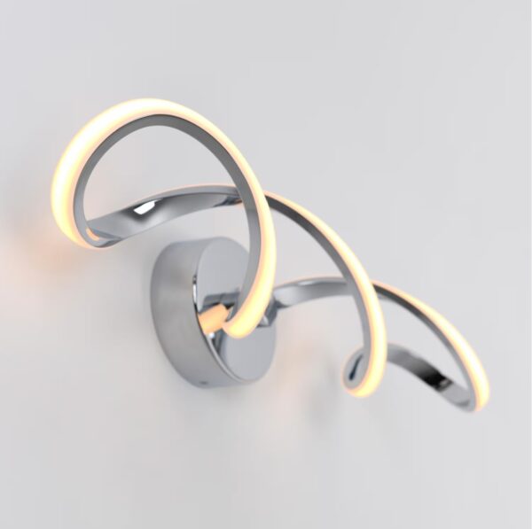 Swirl 27 in. 1-Light Chrome Modern Integrated LED Vanity Light Bar for Bathroom