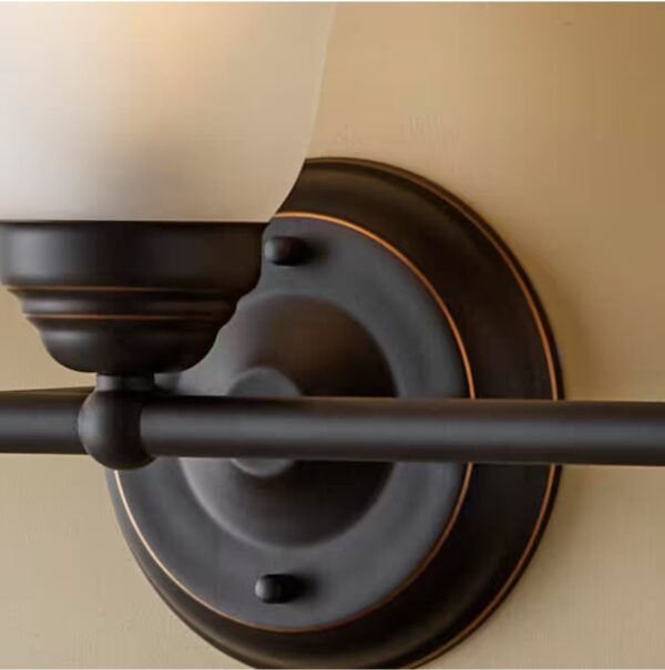 Ashhurst 3-Light Oil Rubbed Bronze Vanity Light with Frosted Glass Shades